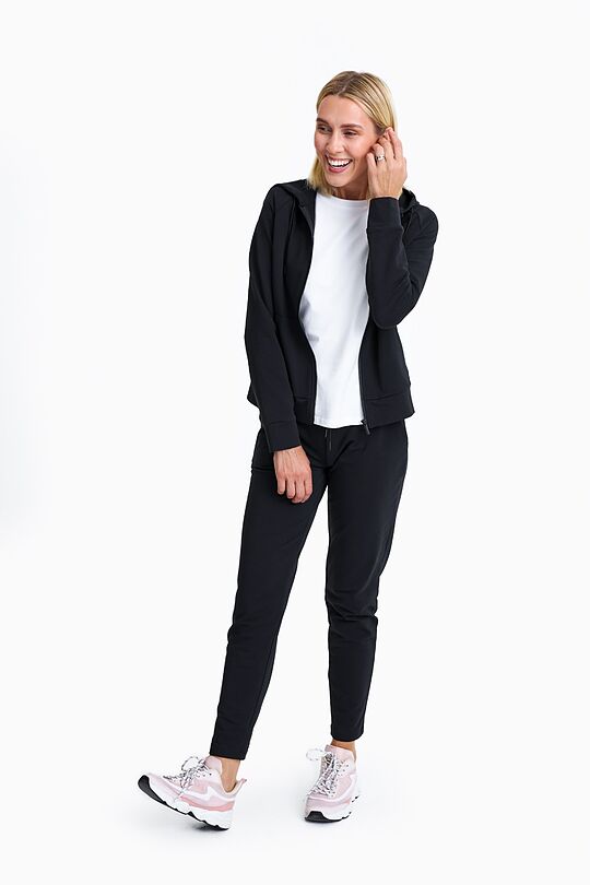 Organic cotton fitted sweatpants 4 | BLACK | Audimas