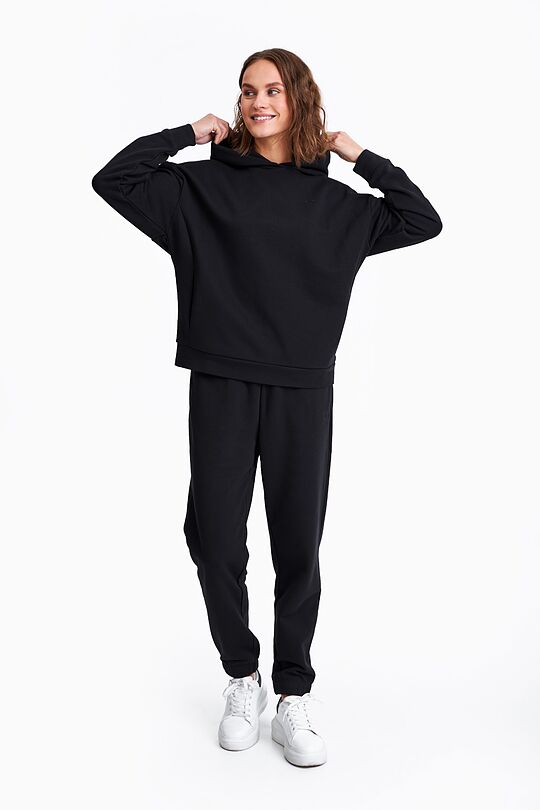 Organic cotton French terry hoodie 4 | BLACK | Audimas