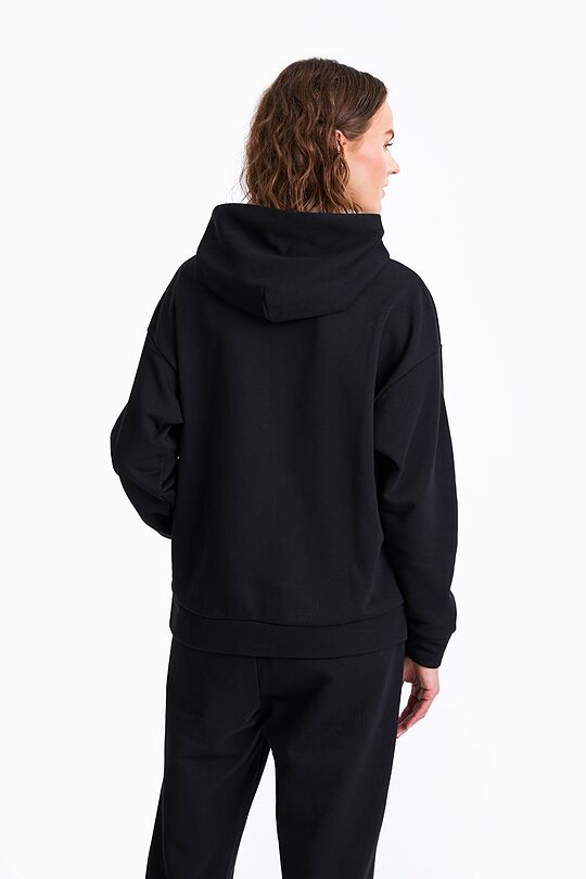 Organic cotton French terry hoodie 2 | BLACK | Audimas