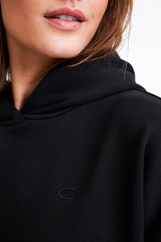 Organic cotton French terry hoodie 3 | BLACK | Audimas
