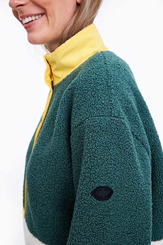 Warm fleece zip-through hoodie 5 | GREEN/ KHAKI / LIME GREEN | Audimas