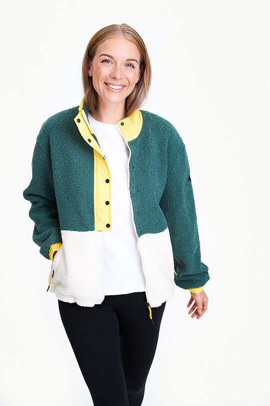 Warm fleece zip-through hoodie 7 | GREEN/ KHAKI / LIME GREEN | Audimas