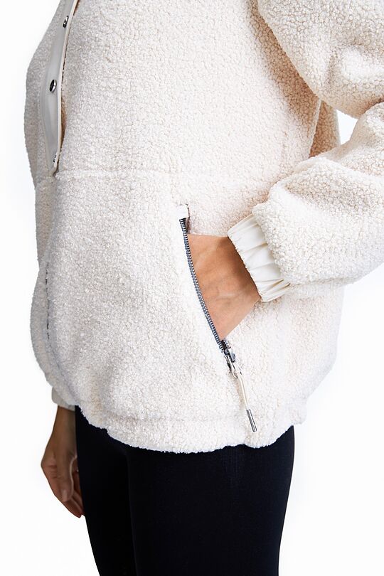 Warm fleece zip-through hoodie 5 | WHITE | Audimas