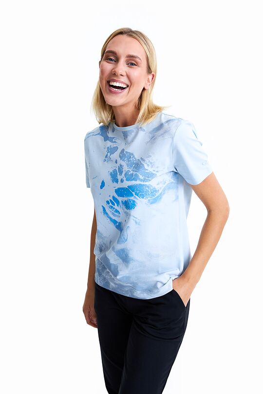 Organic cotton printed short sleeve top 1 | BLUE | Audimas