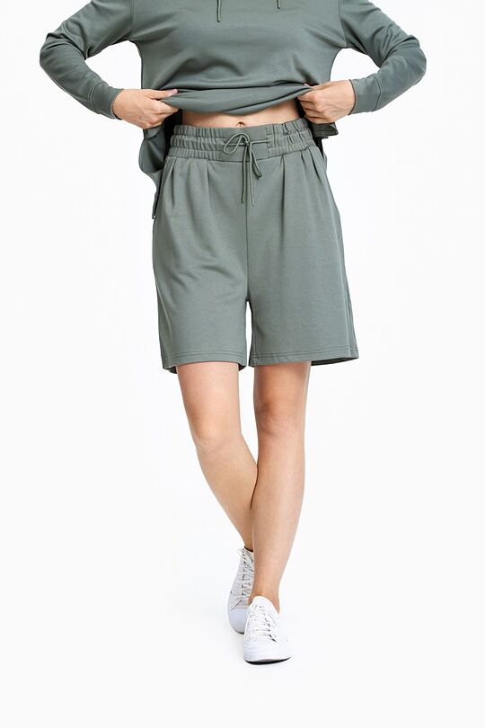 Wide leg drawstring shorts 2 | GREEN/ KHAKI / LIME GREEN | Audimas