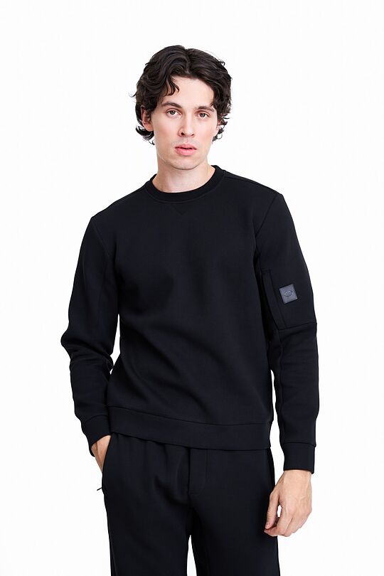Organic cotton crewneck sweatshirt 1 | BLACK | Audimas
