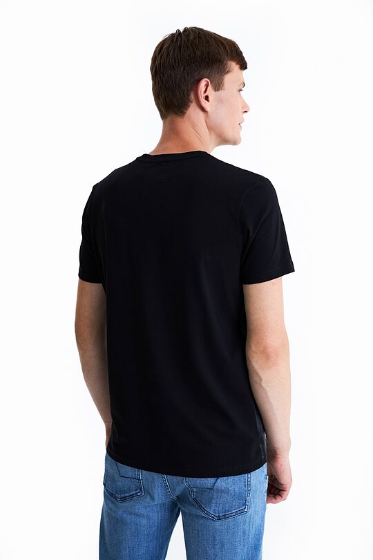 Stretch cotton t-shirt with print 3 | BLACK | Audimas
