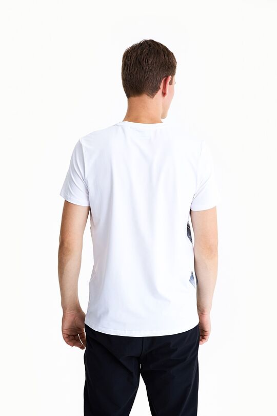 Stretch cotton t-shirt with print 3 | WHITE | Audimas