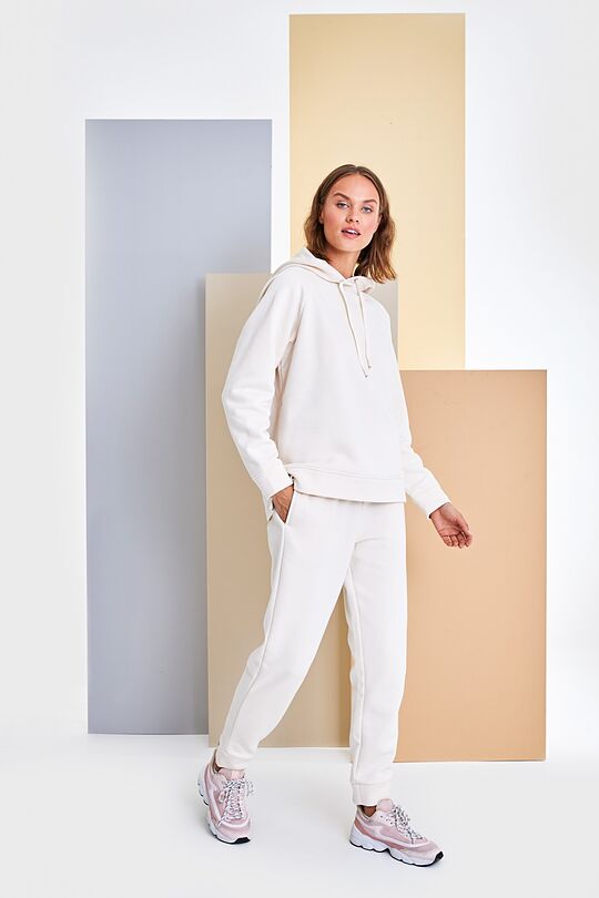 Organic cotton fleece hoodie 2 | Cream | Audimas