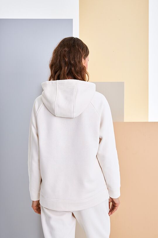 Organic cotton fleece hoodie 3 | Cream | Audimas