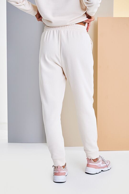 Organic cotton fleece sweatpants 3 | Cream | Audimas