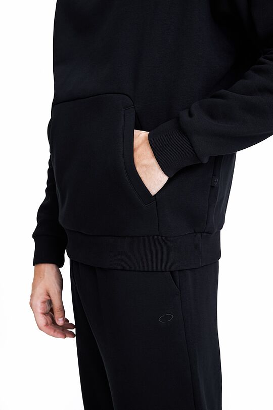 Organic cotton fleece hoodie 3 | BLACK | Audimas
