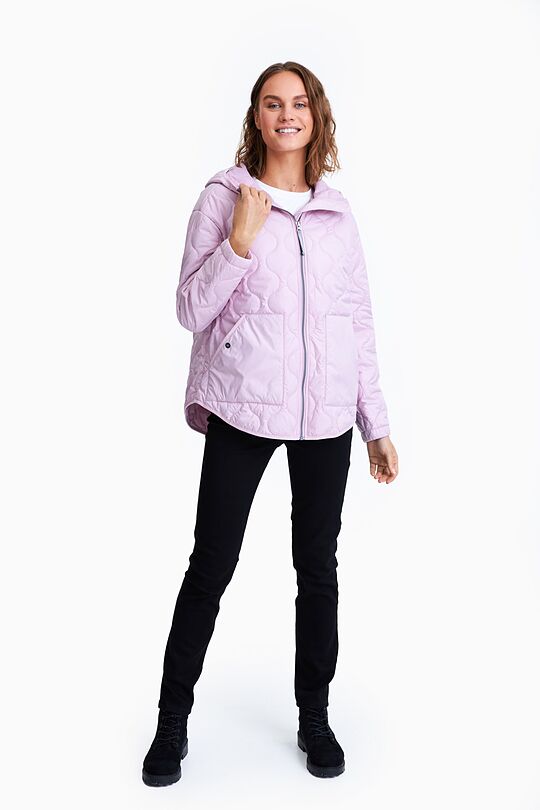 Short oversized quilted jacket 5 | PINK | Audimas