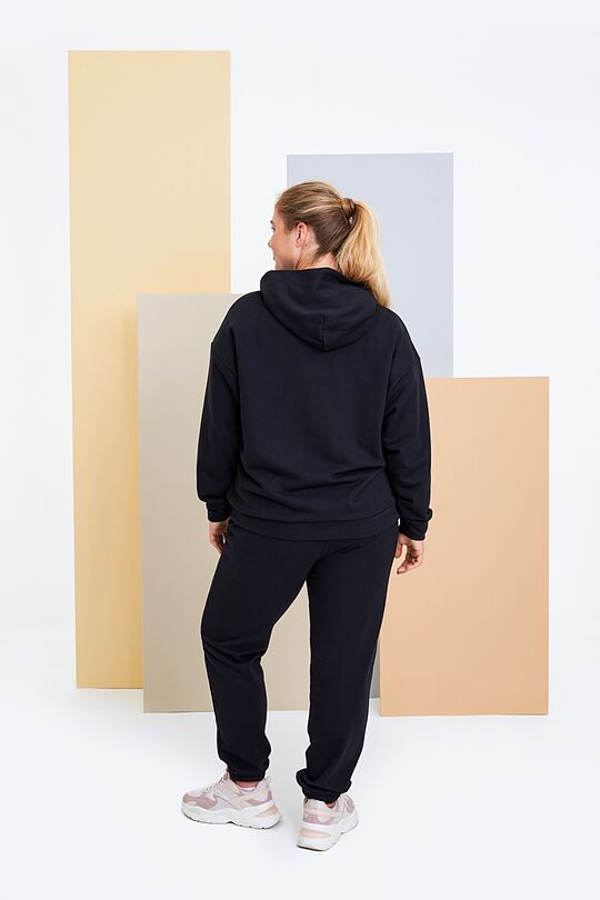 Organic cotton French terry sweatpants 7 | BLACK | Audimas