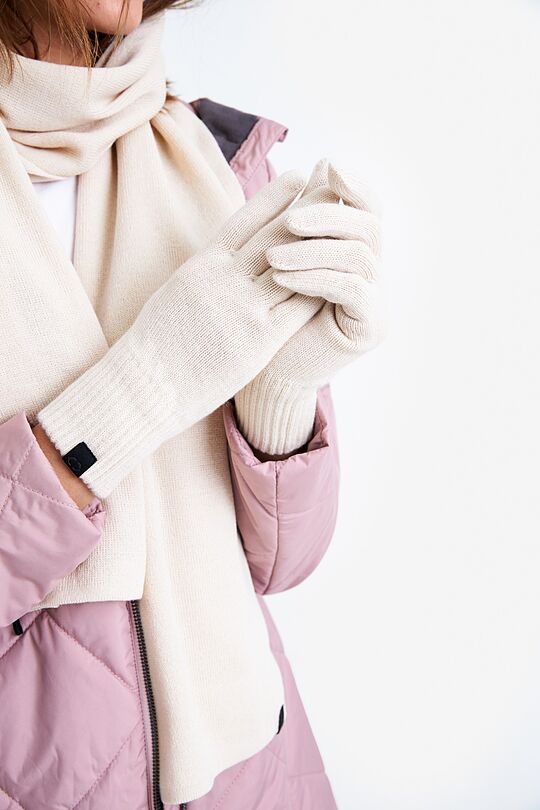 Knitted merino wool scarf 3 | WHITE | Audimas
