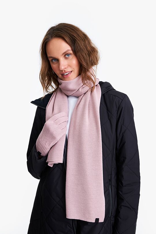 Knitted scarf with merino wool 1 | PINK | Audimas