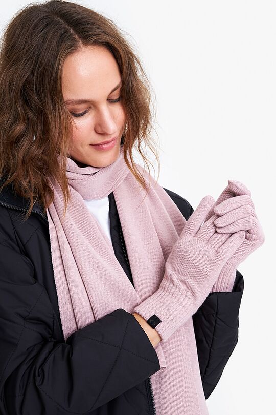 Knitted scarf with merino wool 3 | PINK | Audimas