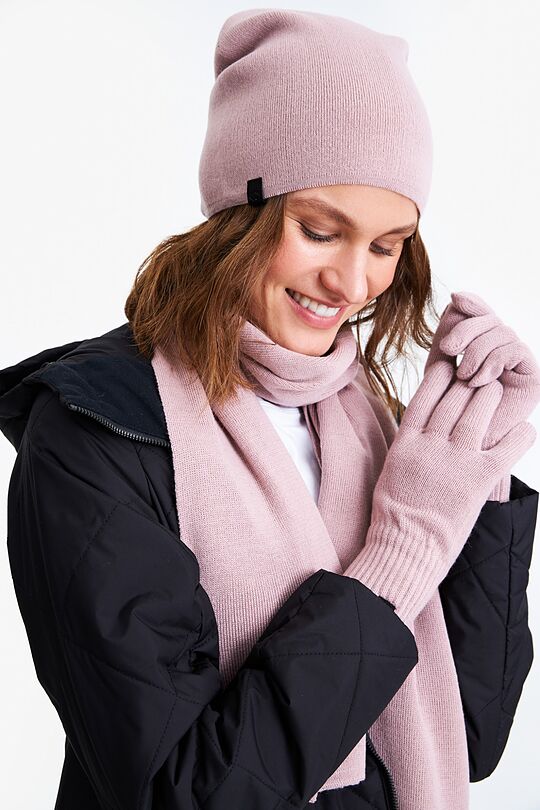 Knitted scarf with merino wool 4 | PINK | Audimas