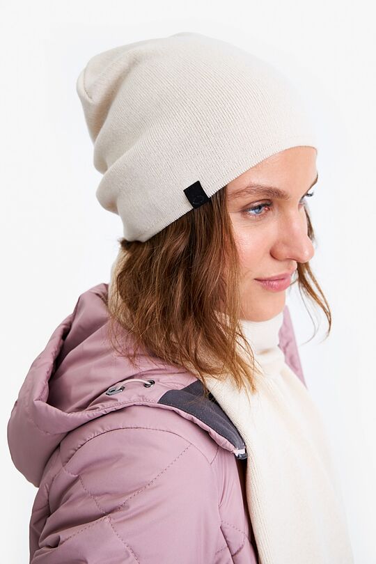Knitted hat with merino wool 1 | Cream | Audimas