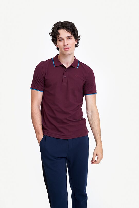 Organic cotton polo t-shirt 1 | BORDO | Audimas