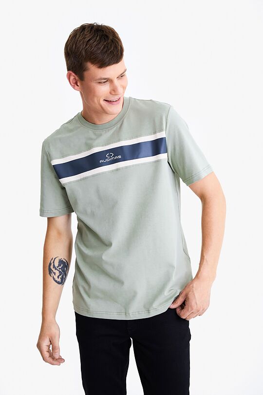 Cotton t-shirt 1 | GREEN/ KHAKI / LIME GREEN | Audimas