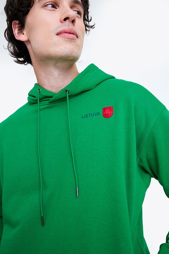 Organic cotton French terry hoodie 3 | GREEN | Audimas