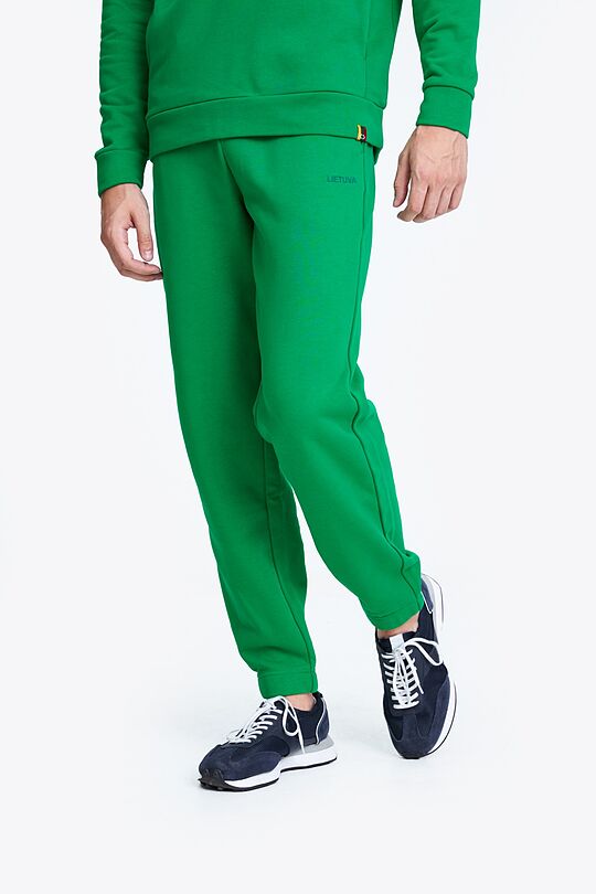 Organic cotton French terry sweatpants 2 | GREEN | Audimas