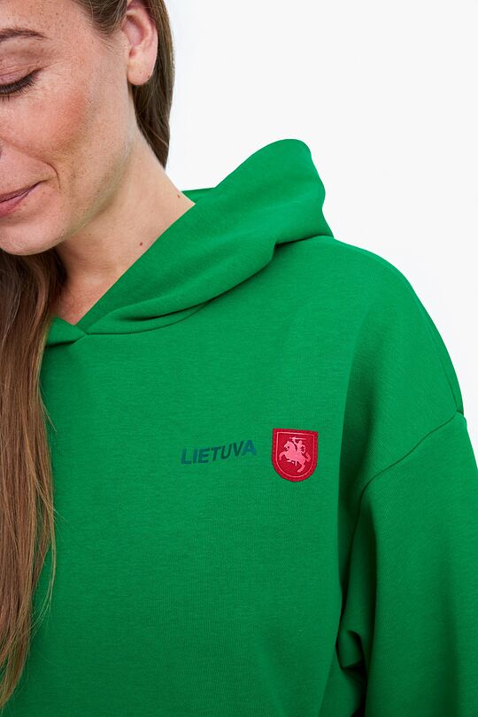 Organic cotton French terry hoodie 3 | GREEN | Audimas