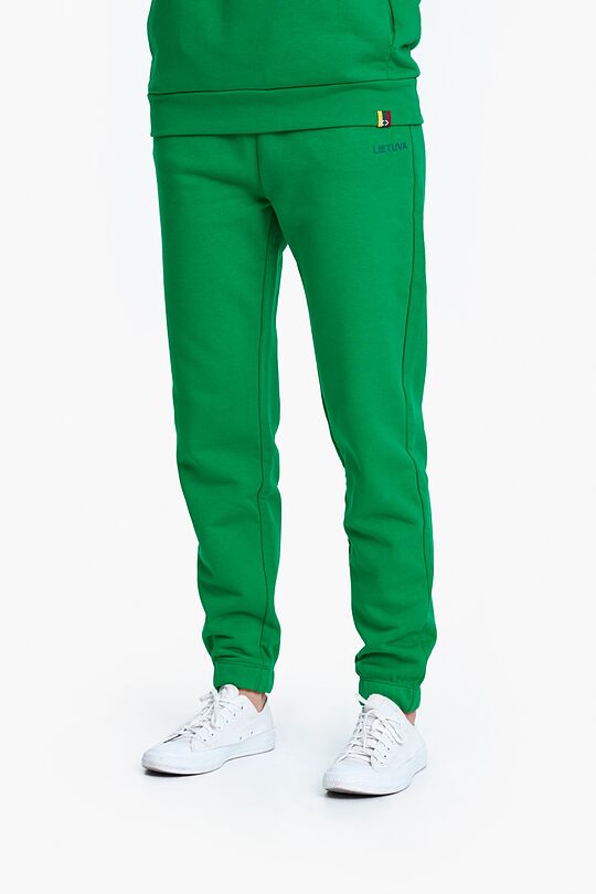 Organic cotton French terry sweatpants 2 | GREEN | Audimas