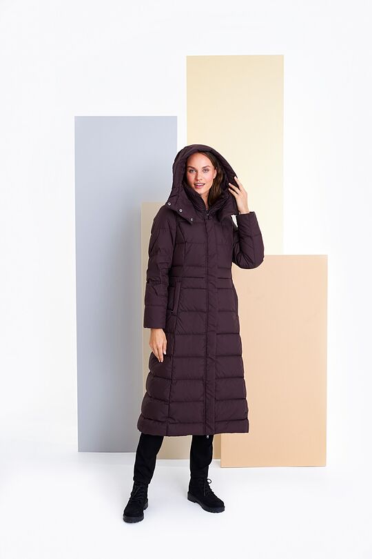 Long down jacket 8 | BROWN | Audimas