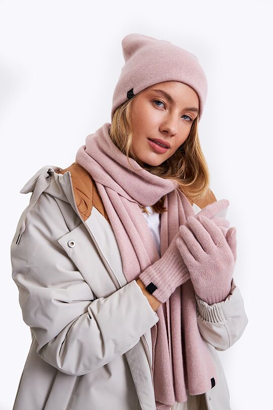Knitted merino wool gloves 1 | PINK | Audimas