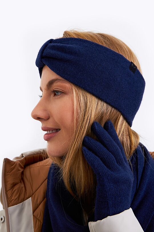 Knitted merino wool headband 2 | BLUE | Audimas