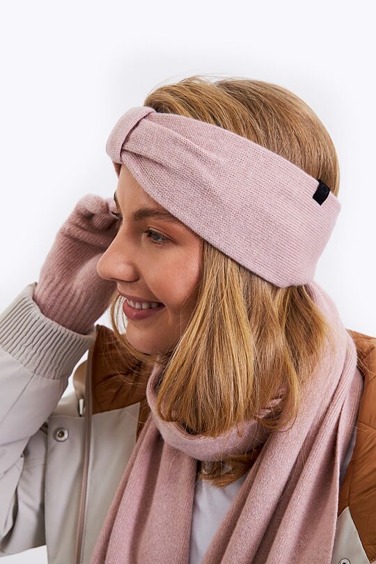 Knitted merino wool headband 2 | PINK | Audimas