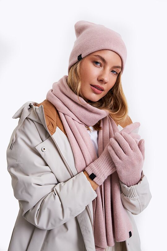 Knitted merino wool scarf with cashmere 3 | PINK | Audimas