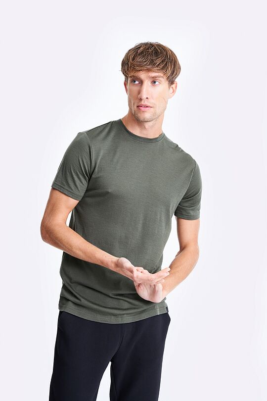 Fine merino wool short sleeve t-shirt 1 | GREEN | Audimas
