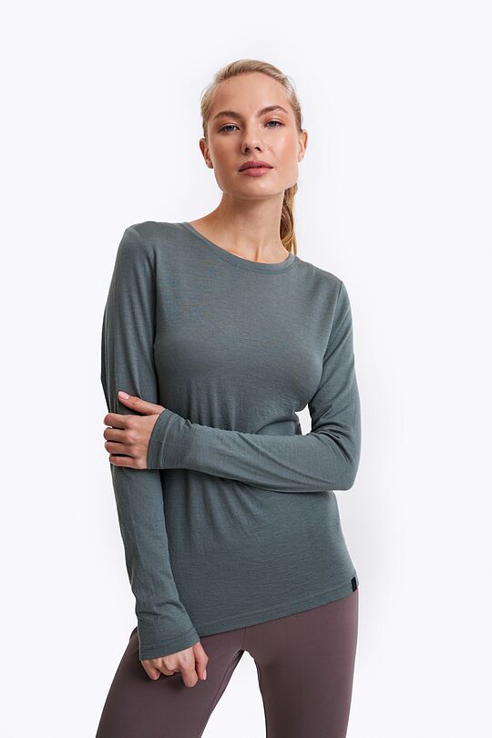 Merino wool long sleeve top 1 | GREEN | Audimas