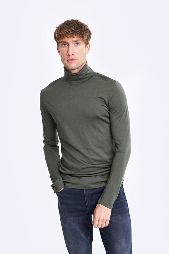 Merino wool roll-neck top 1 | GREEN/ KHAKI / LIME GREEN | Audimas