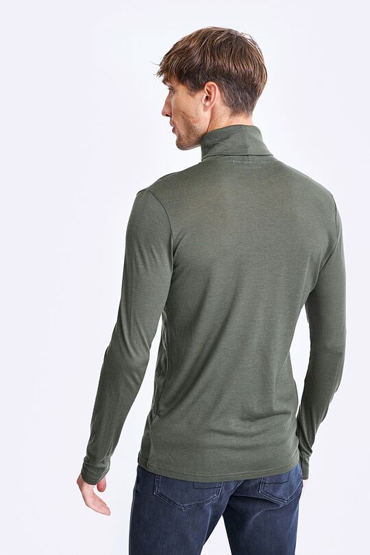 Merino wool long sleeve roll neck top 2 | GREEN | Audimas
