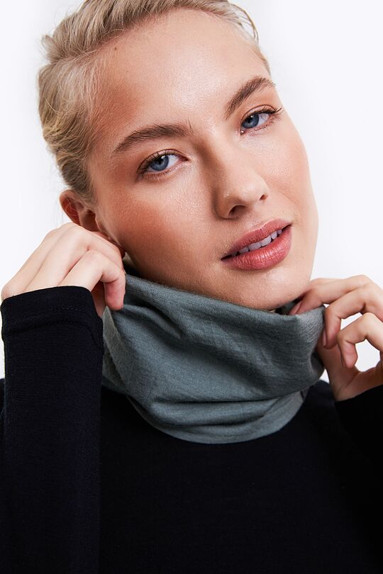 Knitted merino wool neck muff 3 | GREEN | Audimas