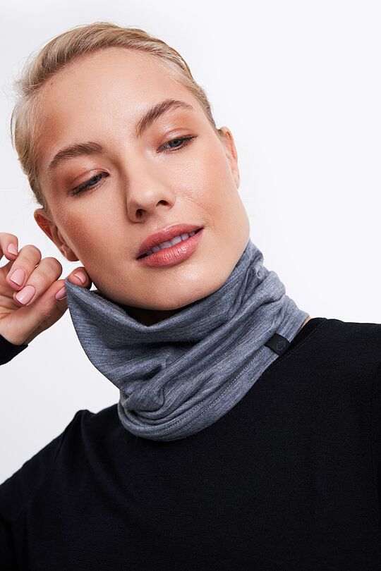 Knitted merino wool neck muff 1 | GREY/MELANGE | Audimas