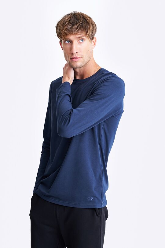 Cotton long sleeve t-shirt 1 | dark blue | Audimas