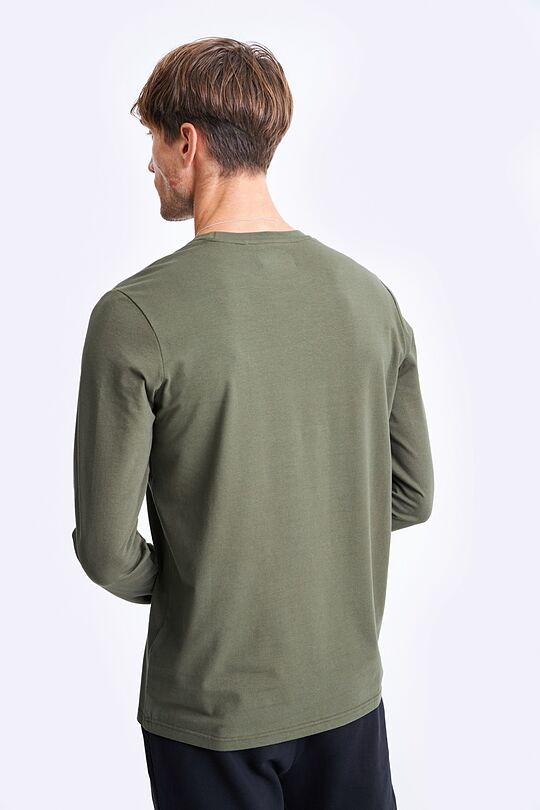 Organic cotton long sleeve t-shirt 2 | GREEN/ KHAKI / LIME GREEN | Audimas