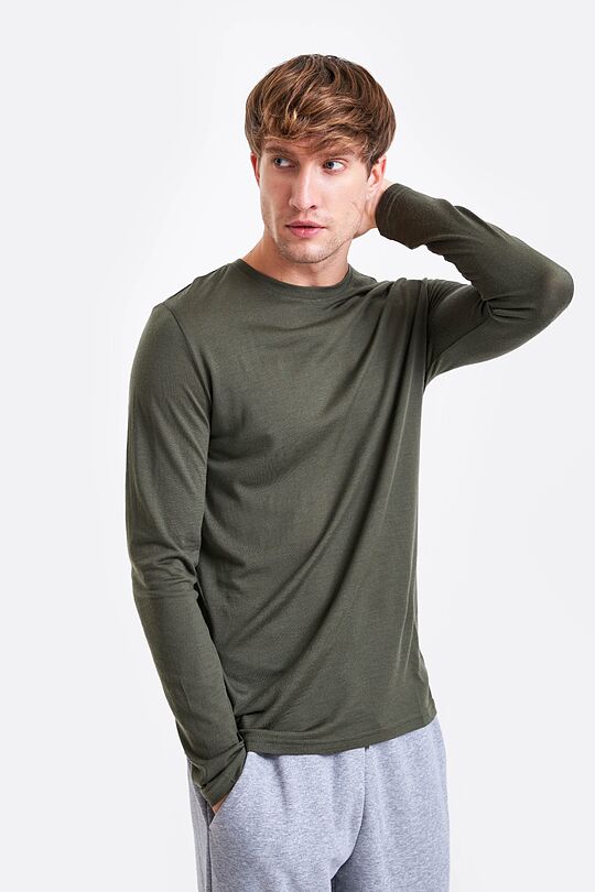 Merino wool long sleeve t-shirt 1 | GREEN | Audimas