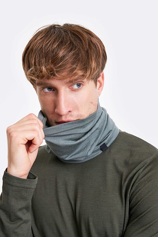 Knitted merino wool neck muff 1 | GREEN | Audimas