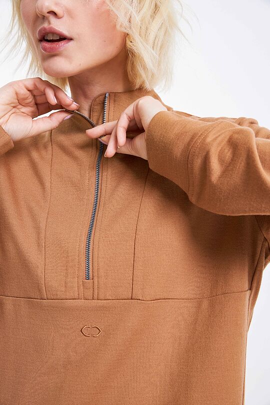 Half zip merino wool sweatshirt 3 | BROWN | Audimas