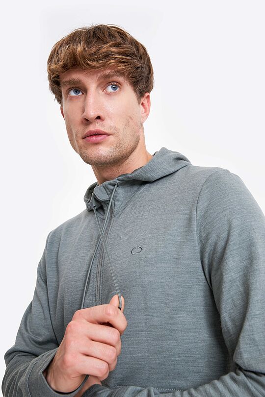 Merino wool full-zip hoodie 2 | GREEN | Audimas