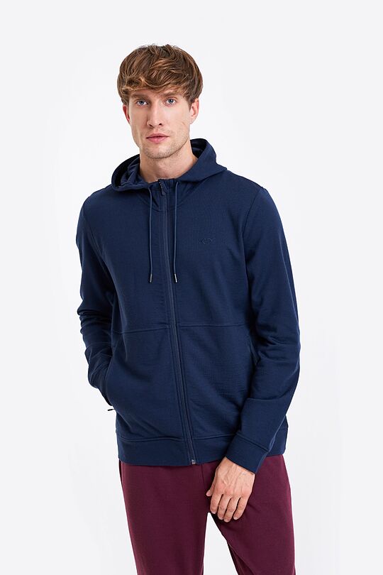 Merino wool full-zip hoodie 1 | BLUE | Audimas