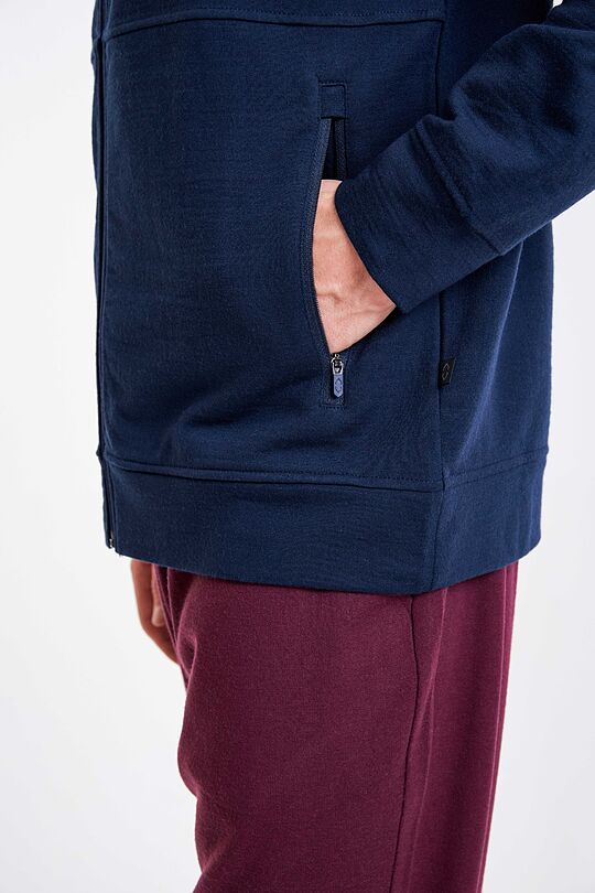 Merino wool full-zip hoodie 4 | BLUE | Audimas
