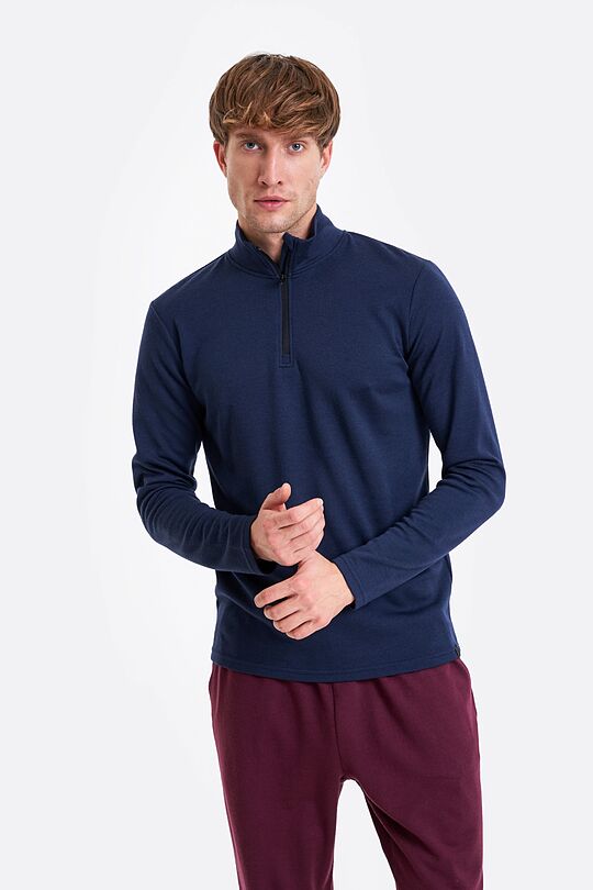 Half zip long sleeve top 1 | BLUE | Audimas