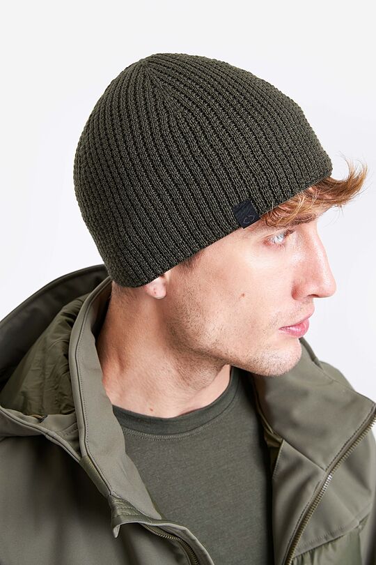 Knitted merino wool hat 1 | GREEN | Audimas